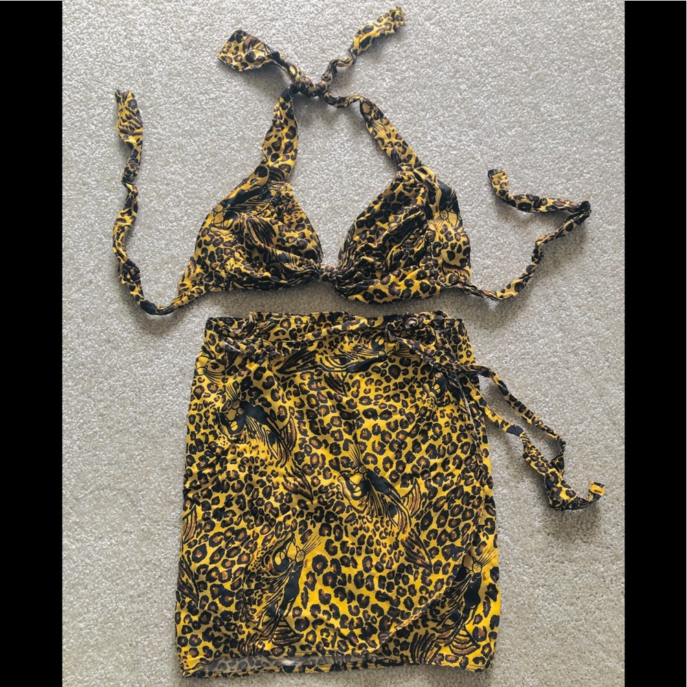 Leopard Print Wrap Sarong & Matching Halter